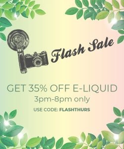 Flash Sale: 35% off e-liquid Flash Sale: 35% off e-liquid