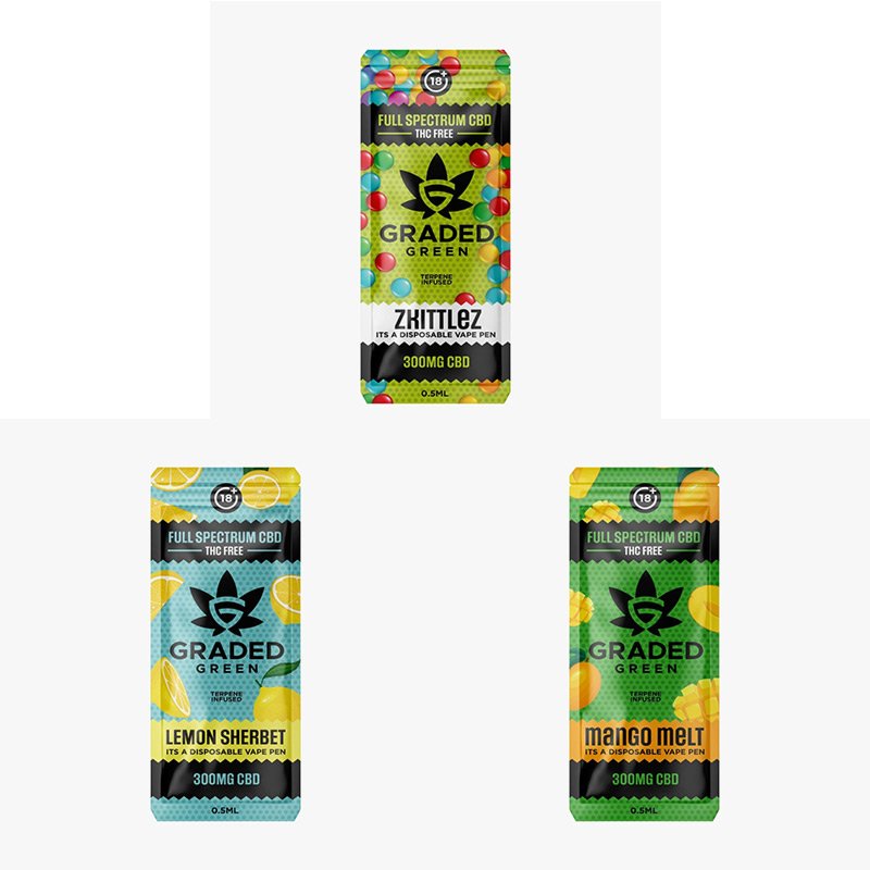 Graded Green CBD Disposable Vape Pen 300mg 0.5ml Graded Green CBD Disposable Vape Pen 300mg 0.5ml